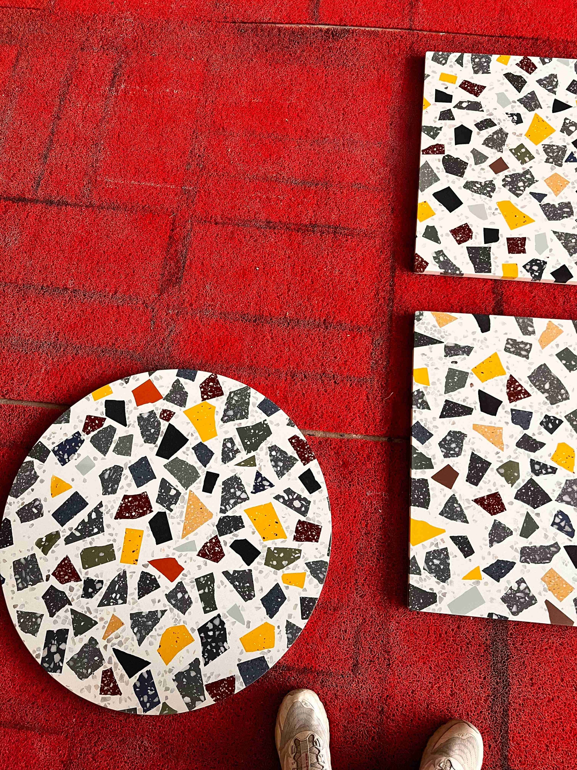 Colorful large-grain terrazzo