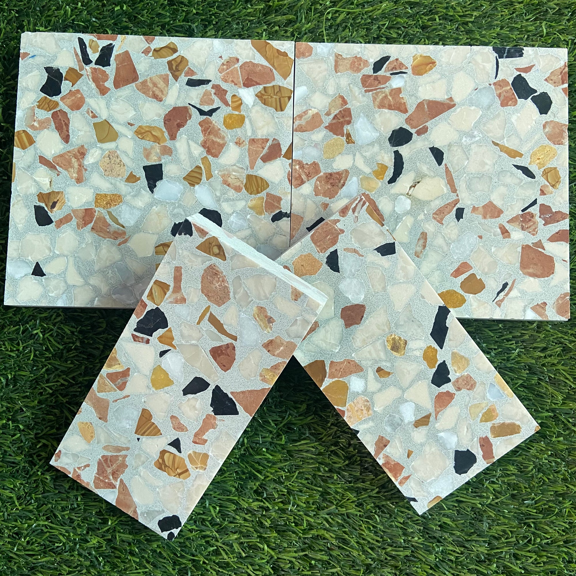 Colored granular terrazzo
