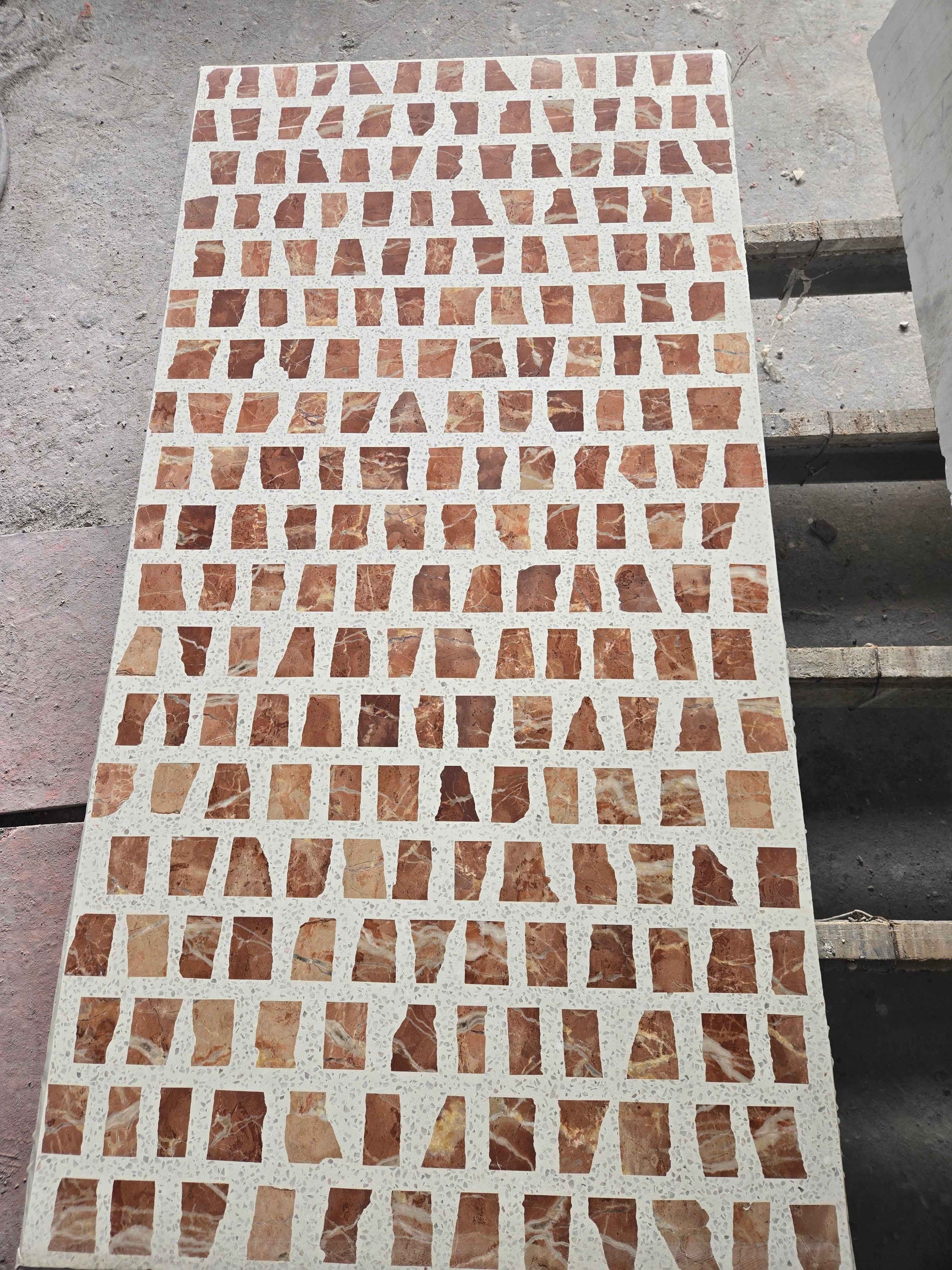 Handcrafted Red Marble Aggregate Flooring | ML-OT012 丨Mosaic Large Aggregate Terrazzo
