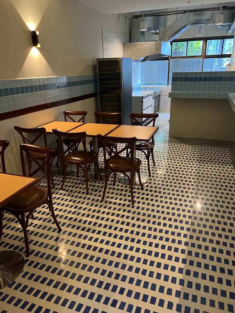 Blue aggregate mosaic terrazzo